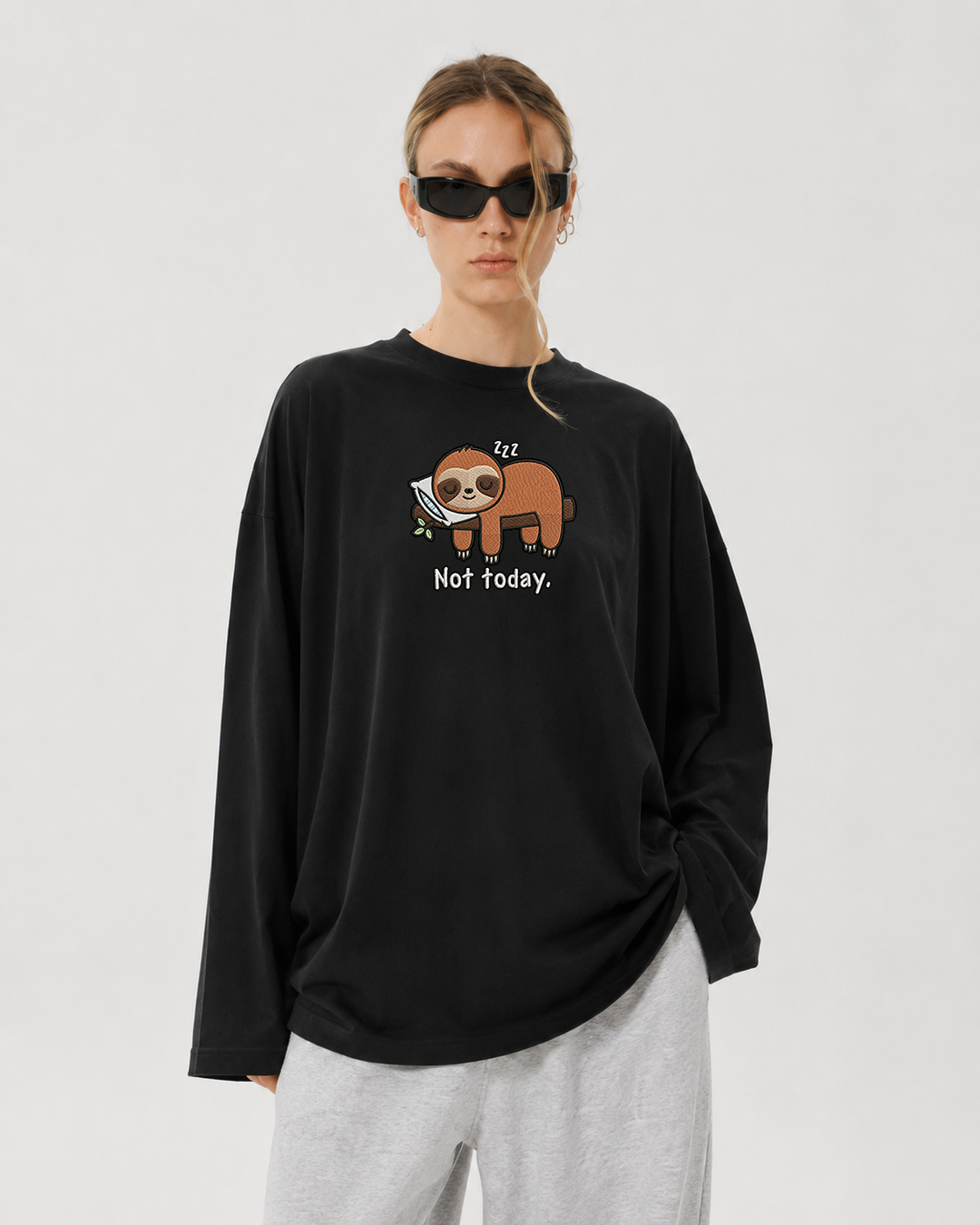 Not Today Embroidered T-Shirt