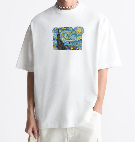 The Starry Night Embroidered T-Shirt