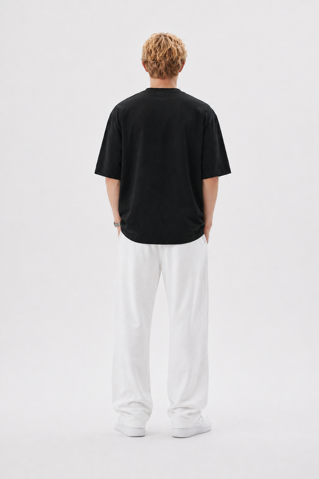 White Straight Leg Sweatpants