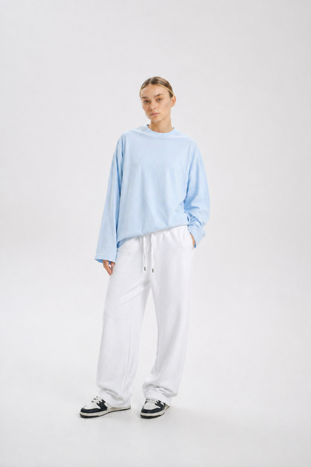 White Wide Leg Sweatpants